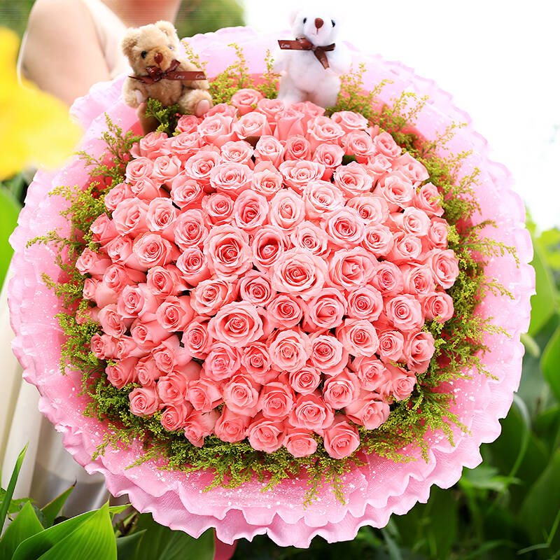 真爱99朵红玫瑰花束 生日鲜花速递北京送花女友情人节礼物 同城配送