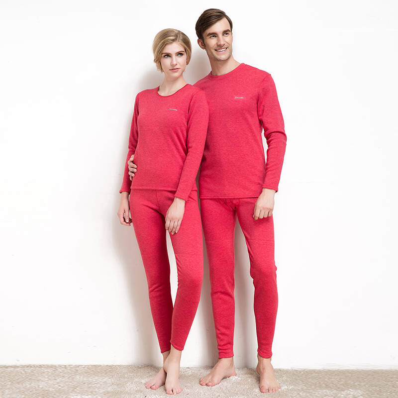 男女保暖内衣裤套装zbnt含羊毛 加肥加大 男-富贵红 4xl(190/120)