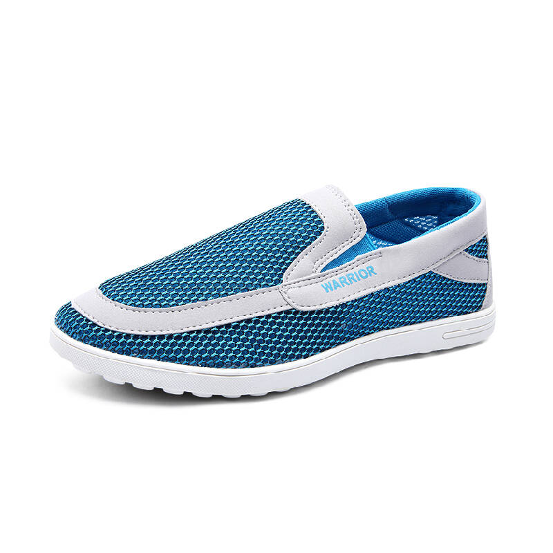 warrior/回力 2014 夏季透气鞋韩版百搭男士女士休闲鞋懒人鞋蓝色