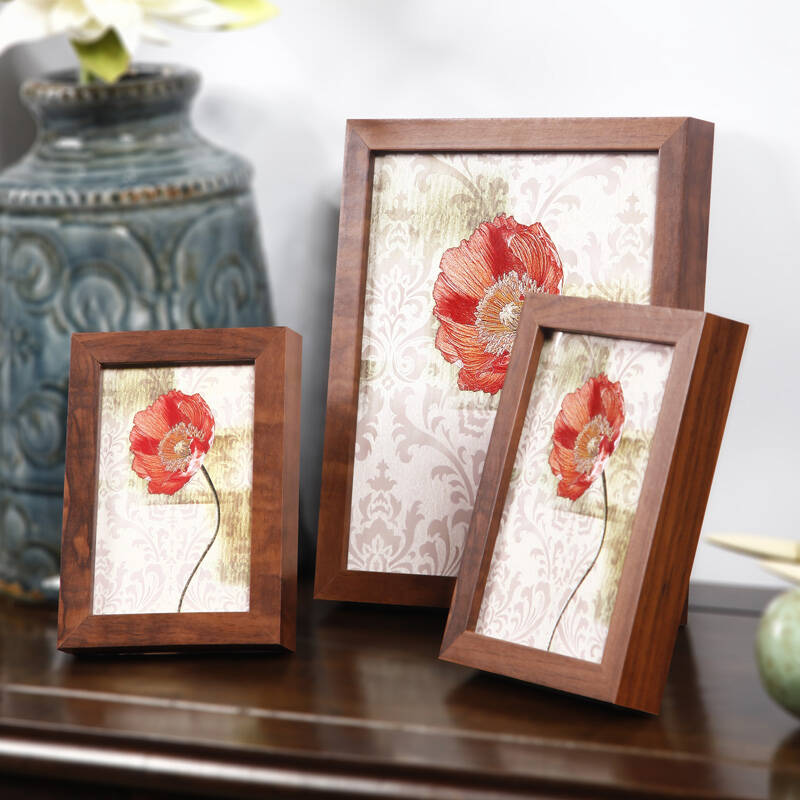 华鸿 中式相框摆台6 7 10 12寸创意挂墙相框a4证件框证书桌面摆台 仿