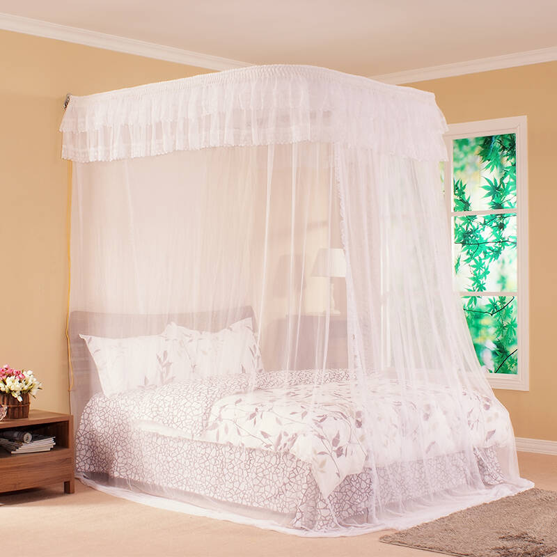 梦芭莎家纺 双门双拉导轨蚊帐《倾城之恋》 圣洁白双门 1.8米床宽蚊帐