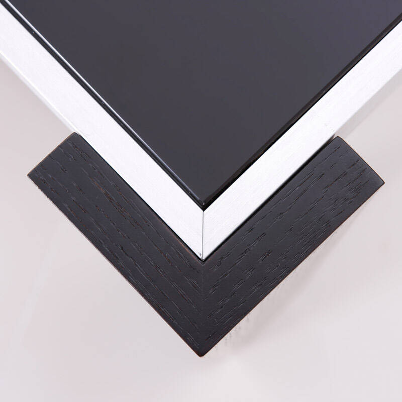 hed 简约时尚 后现代 钢化玻璃黑橡木 餐台 品牌高品质餐桌 黑橡色