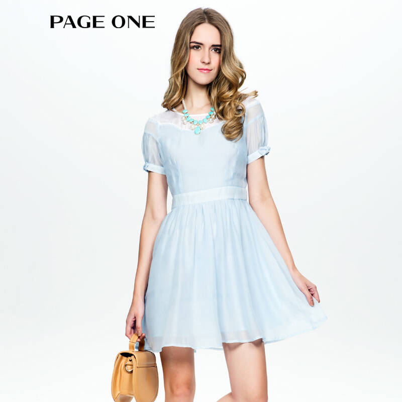 page one/佩吉 2015夏季女装欧美风时尚雪纺公主百搭连衣裙223281 21