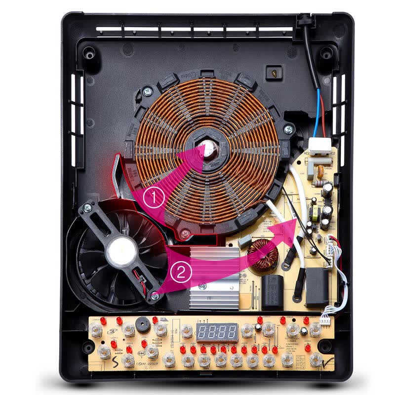 美的(midea)电磁炉火锅电磁炉匀火纤薄滑控rh2133(赠汤锅 炒锅)