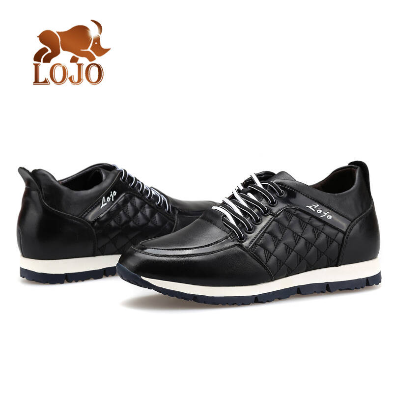 隐形内增高鞋男鞋真皮头层皮英伦百搭系带男士休闲鞋 f1510081黑色 43