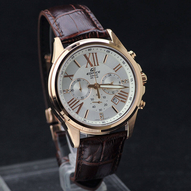 卡西欧(casio)手表 edifice系列时尚三盘六针皮表带休闲男表efr-548l