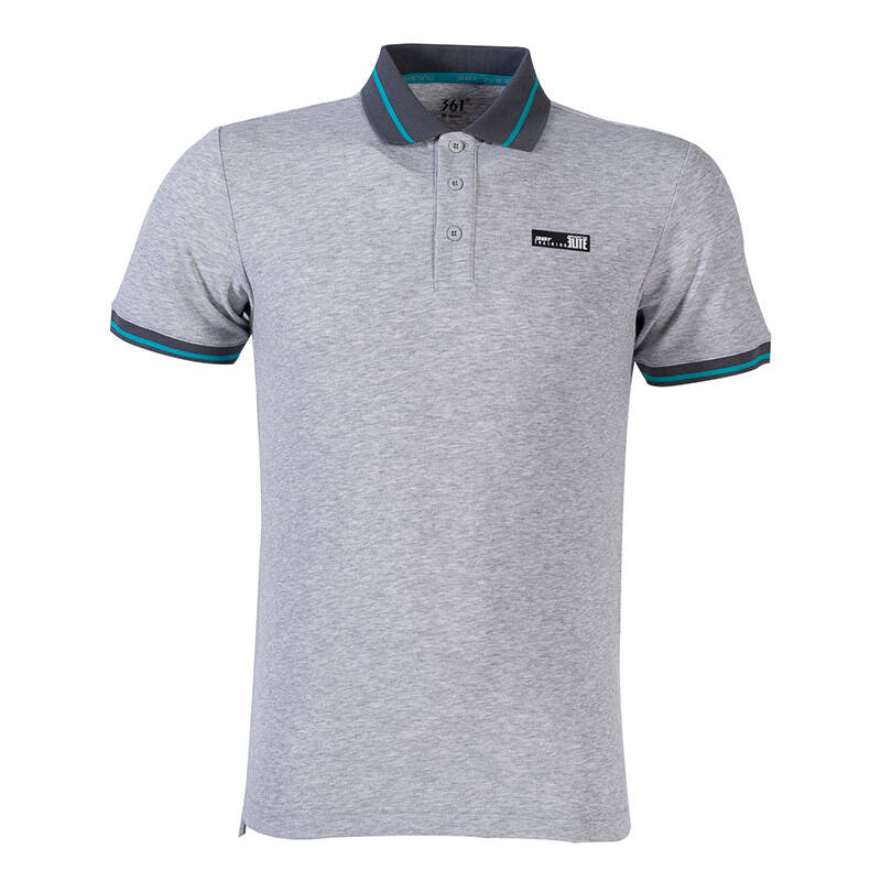 361度男装2016夏季运动t恤男短袖t恤衫 361纯色简约立领polo衫男 n 铝