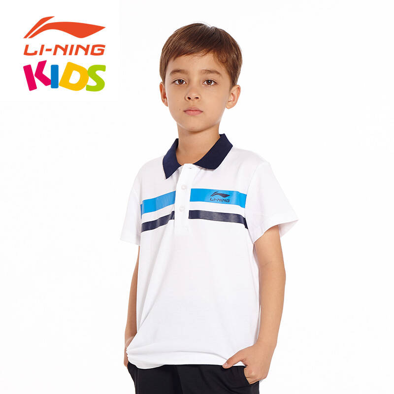 李宁品牌童装 男童 2016新款 时尚休闲短袖t恤 apll015-3青翠绿 120cm