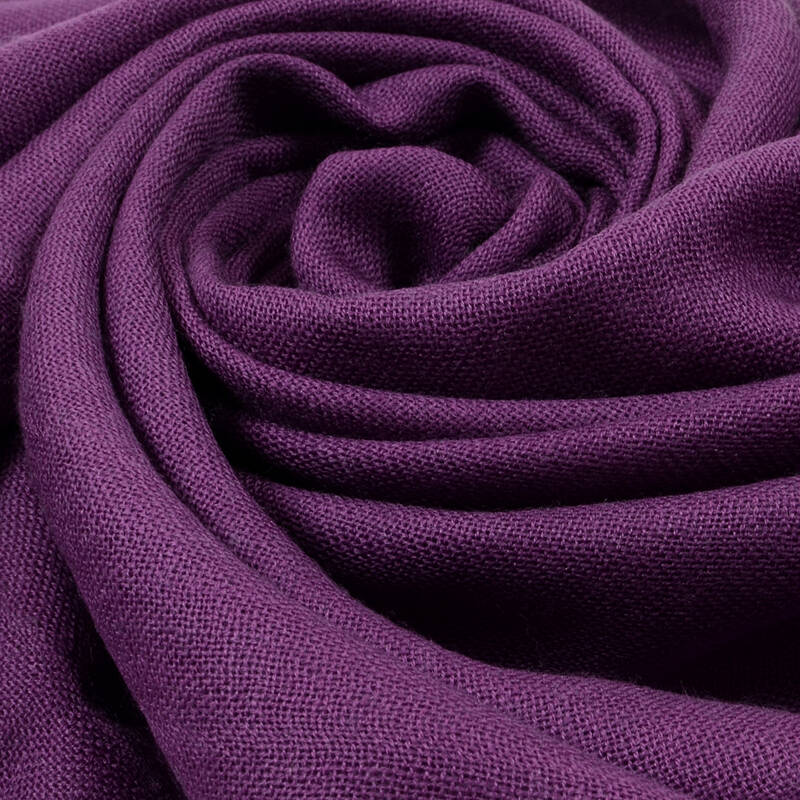 上海故事羊毛围巾女冬季纯色披肩围脖韩版2米3长 2米3澳毛紫色