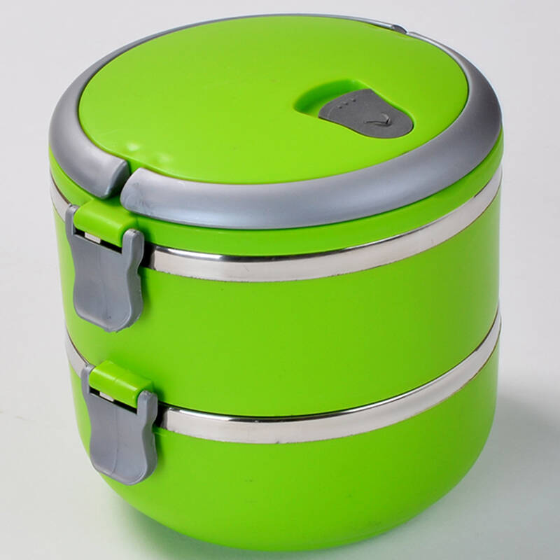 金禹瑞美(remec)不锈钢双层保温饭盒 彩色1.4l保鲜盒 嫩绿色