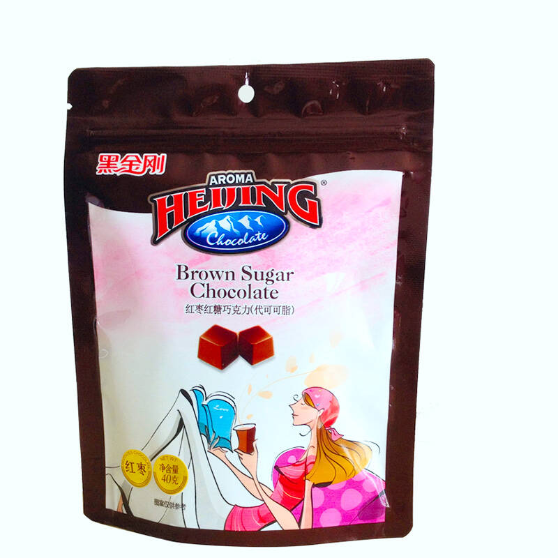 黑金刚代可可脂红糖巧克力红枣口味零食巧克力40克 组合装