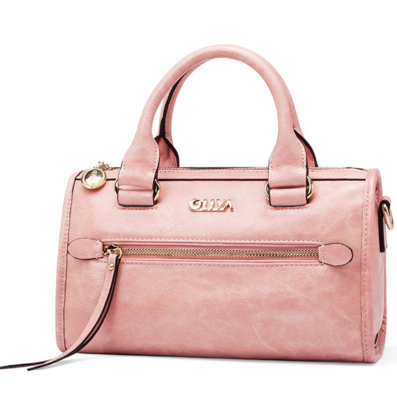 歌莉娅(gliya)简约复古机车手提包 g1511294 粉色