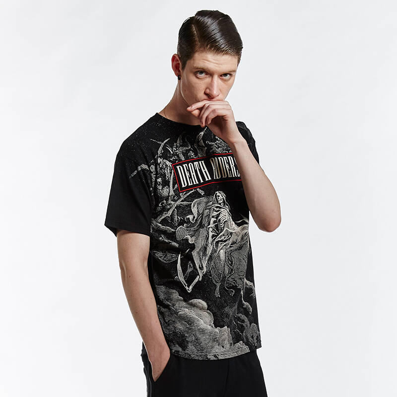 mishkanyc 15秋季新品死亡骑士印花 mishka潮流男炫酷短袖美版t恤
