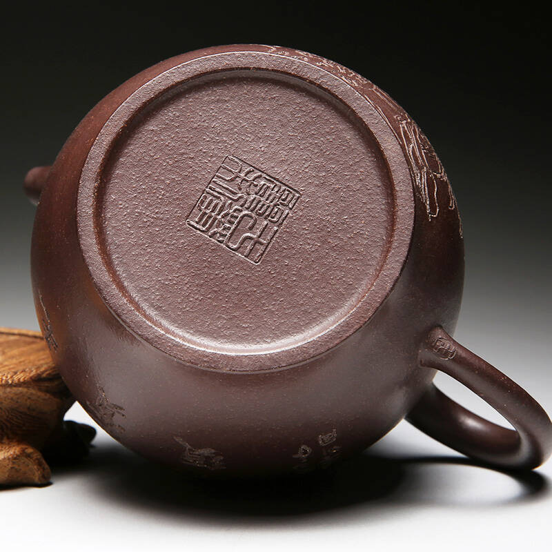 【尊壶】宜兴紫砂壶 茶壶原矿茶具 于华丽紫泥高壶375ml