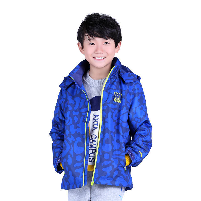 安踏童装男童中大童冲锋衣2016春秋款新品儿童外套男童外套青少年阳光