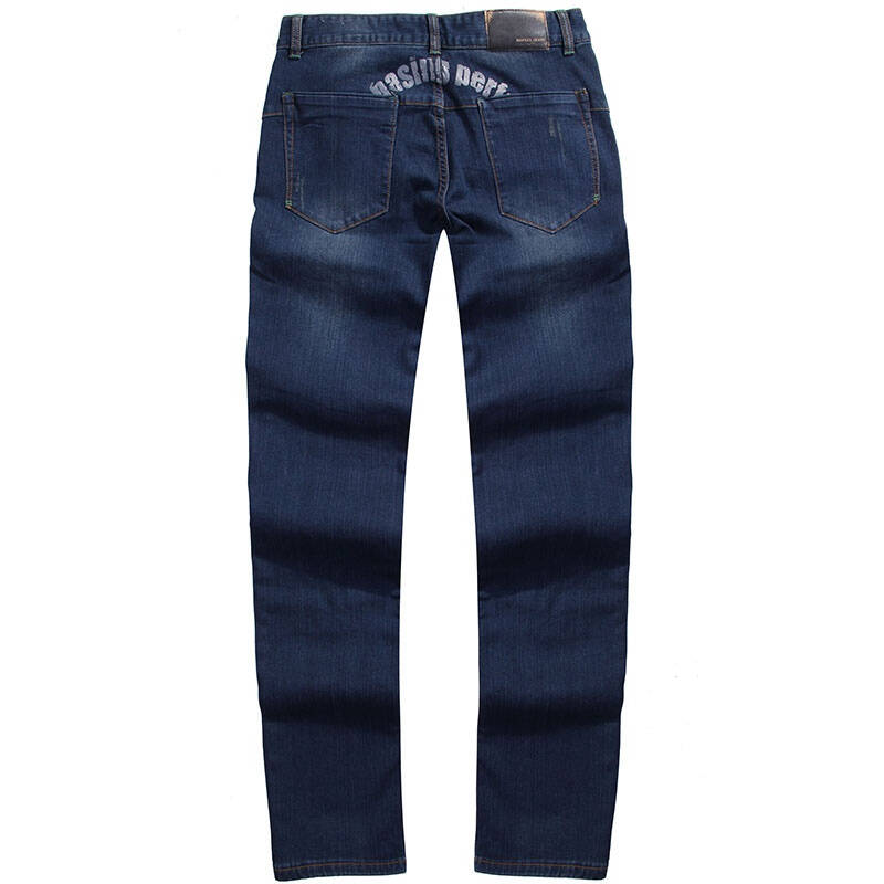 菲尔男装 冬装新款弹力雨纹猫须五袋抓毛底牛仔长裤mo-55-181109 2580