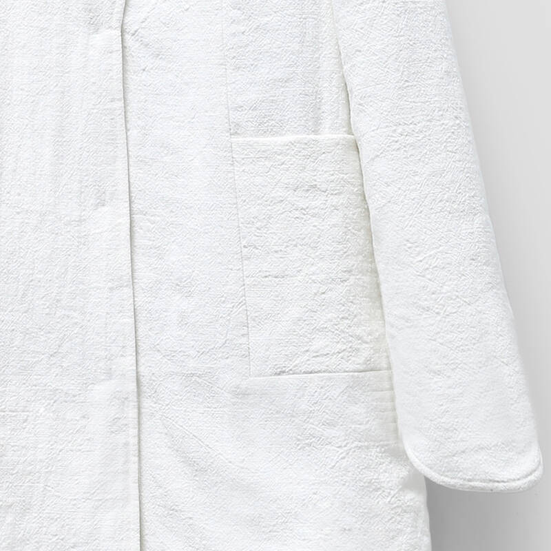 amiiredefine2015秋冬新文艺大码棉麻落肩袖搭襟棉衣女61572166 荼白