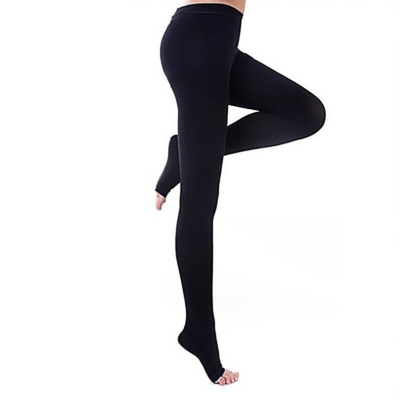 舒尔美医用二级压力连裤袜弹力静脉曲张袜 黑色包趾厚款 l大号