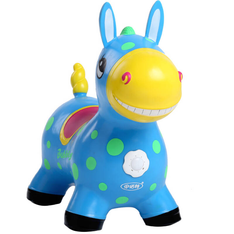 伊诺特 跳跳马 智能遥控故事机小马波波乐户外充气玩具 蓝色
