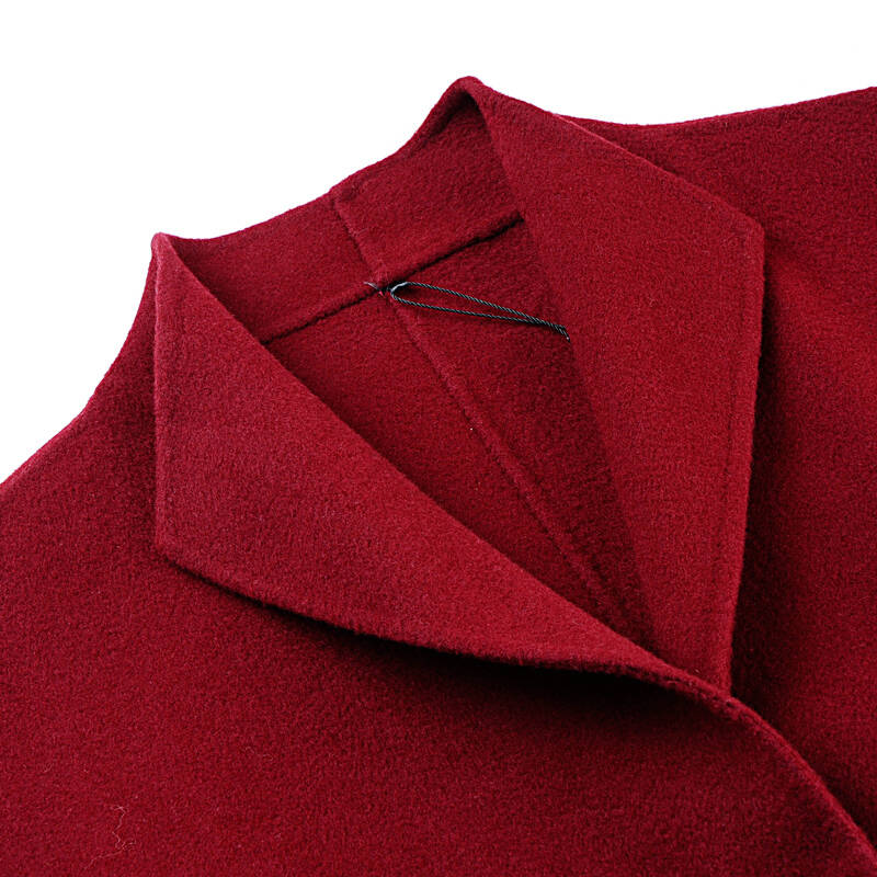 minze style/名师路2016冬装翻领连袖系带中长款双面呢大衣女 tw6c501