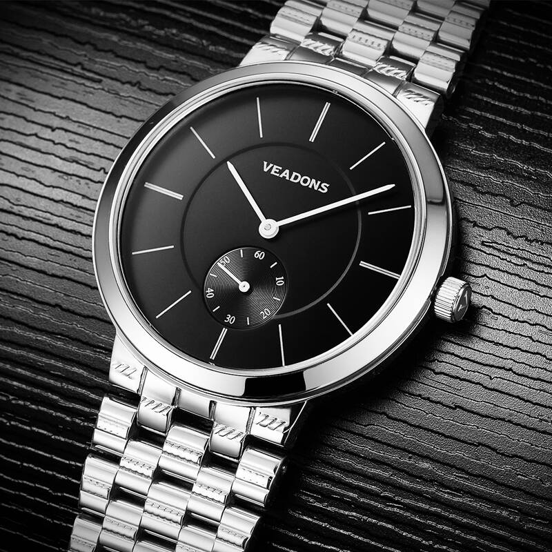 威顿(veadons)女士手表 时尚镶钻韩版防水钢带女表 个性女式石英腕表