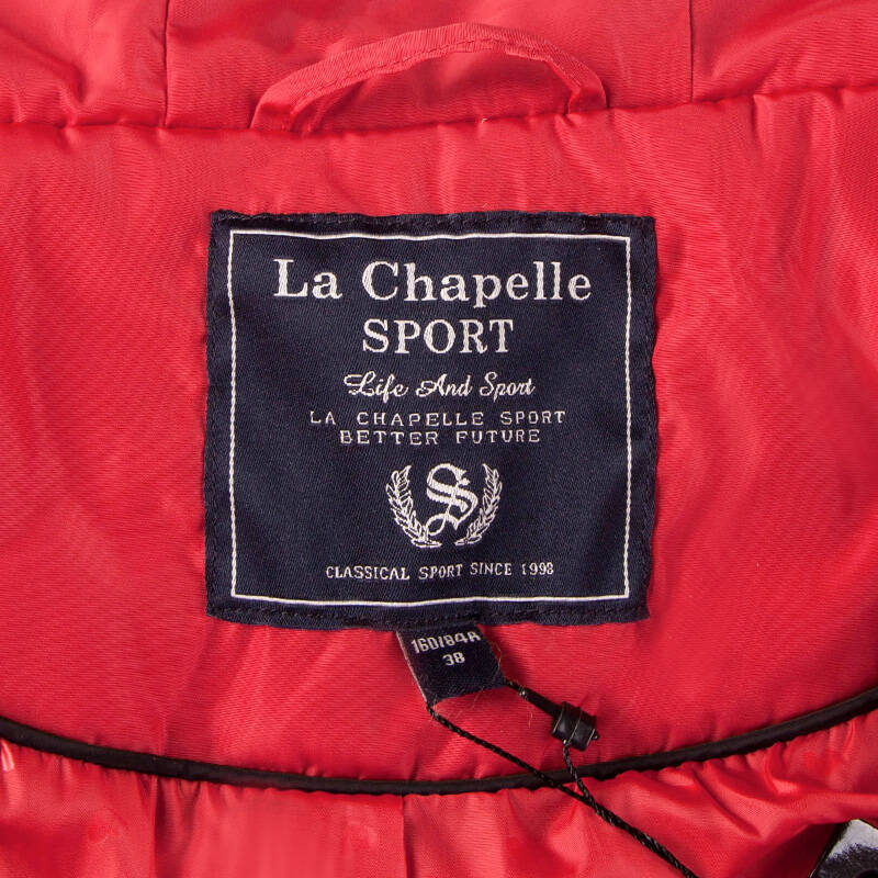 拉夏贝尔sport 新款素色百搭配腰带梭织羽绒服 女 大红 m