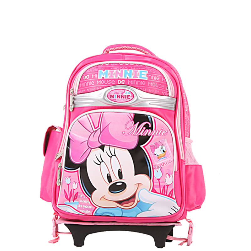 disney 迪士尼米奇可爱卡通简约小学生拉杆书包m606041玫红