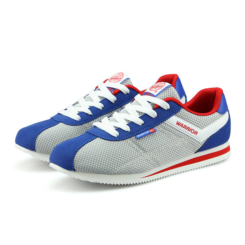 回力warrior春夏秋男士跑步鞋轻便透气运动鞋休闲鞋网状男鞋 b款灰兰