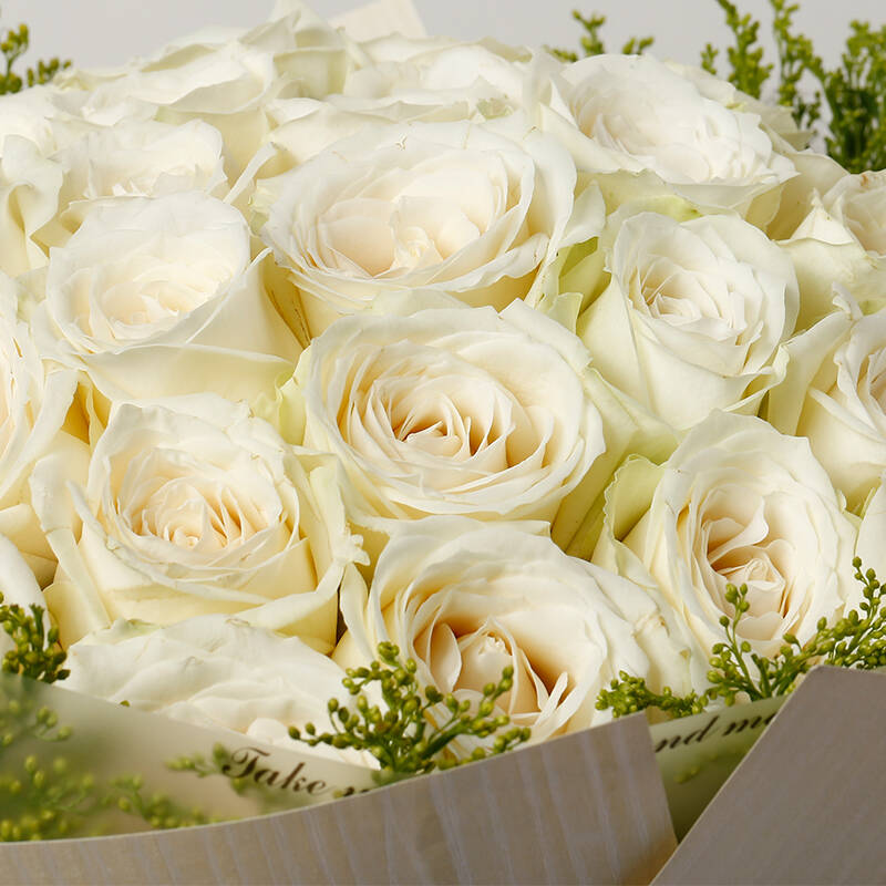 鲜花花店送花【指定日期送达】生日鲜花快递配送上门 k款33朵白玫瑰