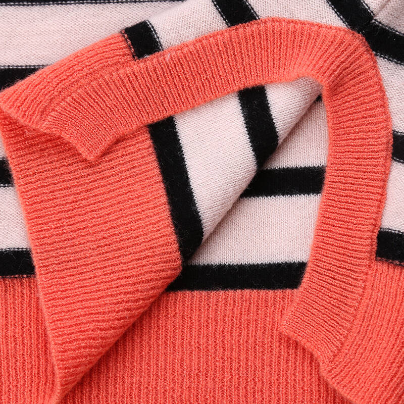 莎 2015秋季新款女宽松羊毛衫时尚毛衣上衣女短款条纹 r8891 橙黑条纹