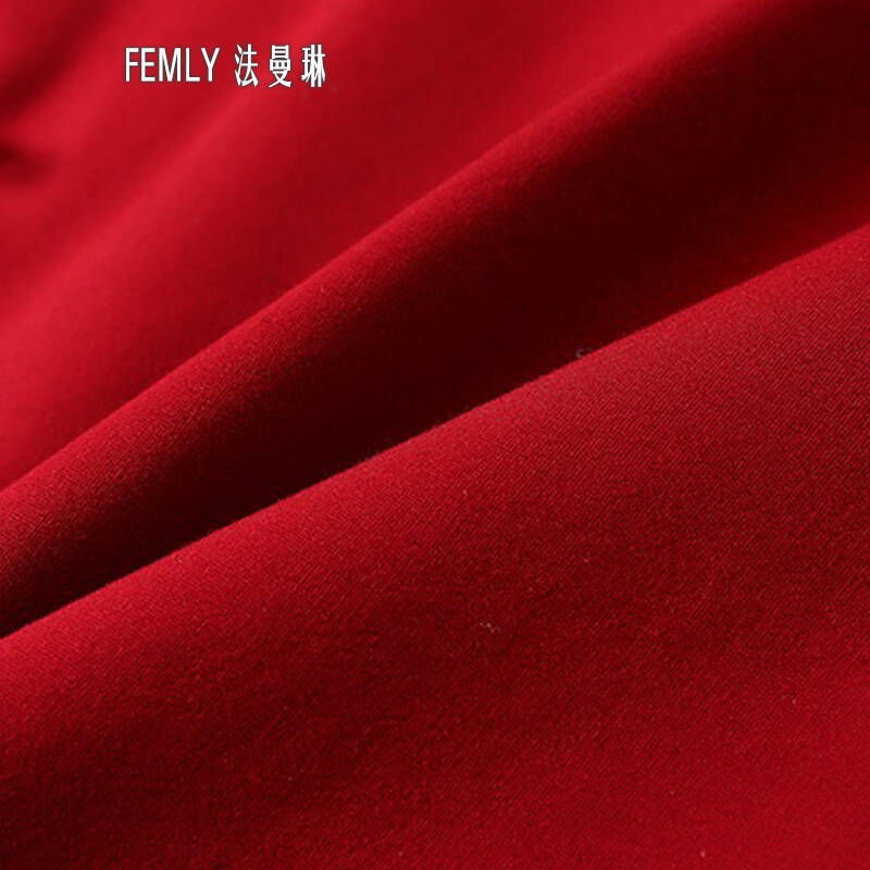 femly 法曼琳 2015秋季新品复古女裙罗马布纯色拼接长袖修身连衣裙