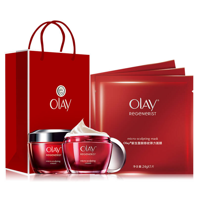 olay玉兰油 新生王牌霜双生装(大红瓶面霜*2 新生面膜3片 礼品袋)