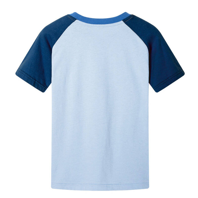 迪士尼 disney 短袖t恤 舒肤薄棉男童插肩圆领短袖衫 28663a0 晴空蓝