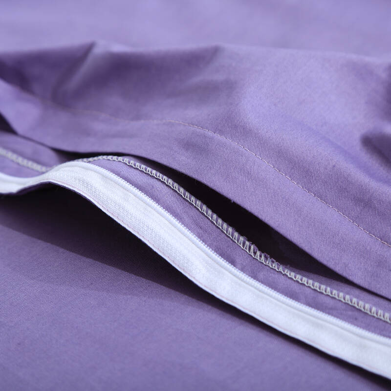 简约纯色被套单件 素色单双人被套 全棉床上用品 纯棉被罩 烟熏紫