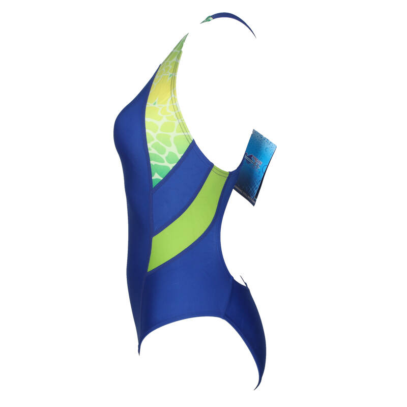 英发专柜正品 女 比赛连体三角泳衣 儿童竞速训练游泳衣 946-2(绿拼)