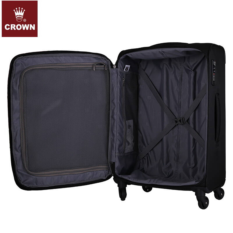 crown皇冠拉杆箱旅行箱e-f1515/24寸托运箱 黑色 24寸