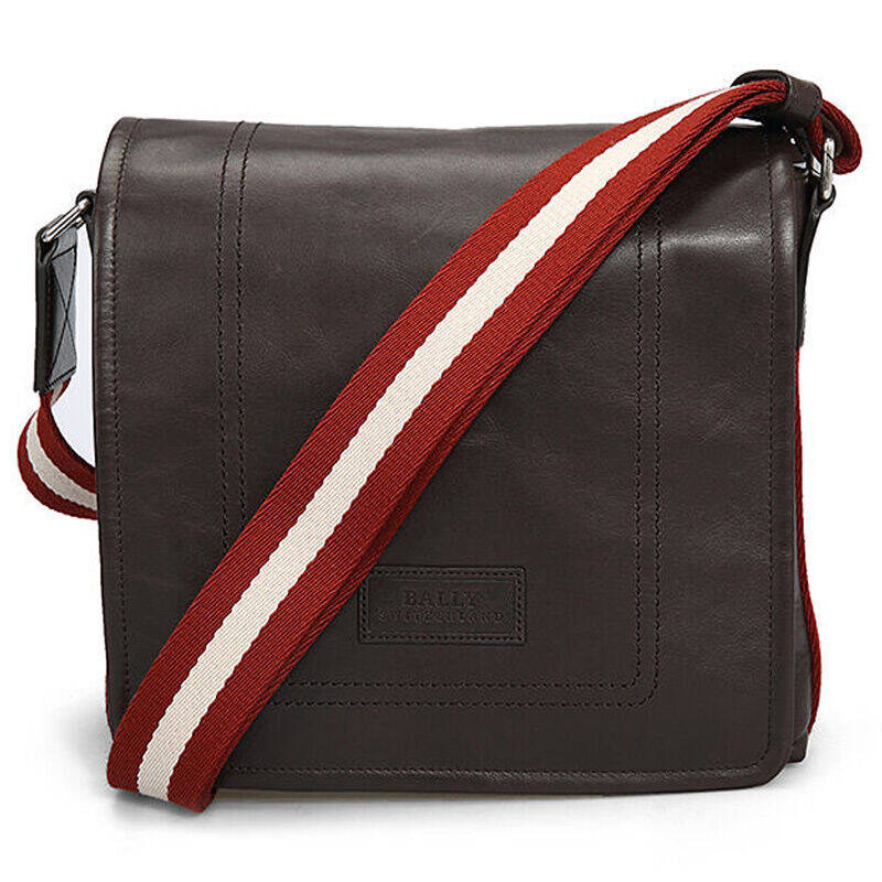 bally巴利男包经典款牛皮单肩斜挎包 多色可选terlago 深棕色