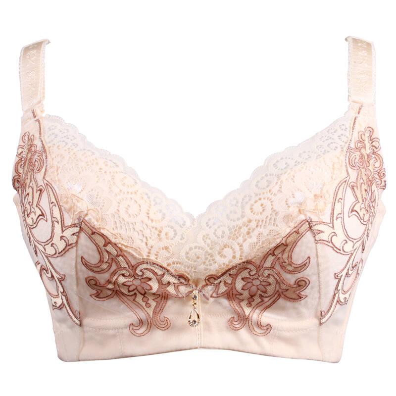 夏娃之秀刺绣性感女士文胸 收副乳调整型聚拢5024 肤色 80b薄杯