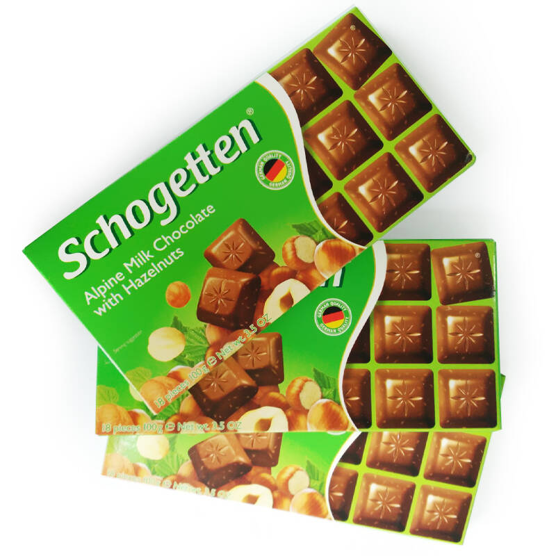 德国进口 mauxion美可馨 牛奶榛仁夹心小方块巧克力*3 300g