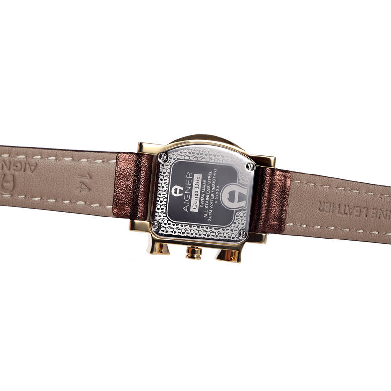 艾格娜aigner镶钻潮流时尚牛皮带手表石英女表31230