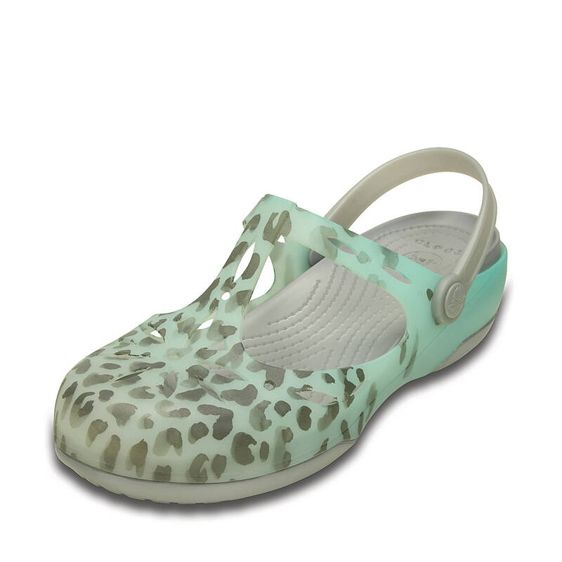 crocs卡骆驰2016新款休闲女鞋 女士夏日豹纹玛丽珍沙滩洞洞鞋凉鞋