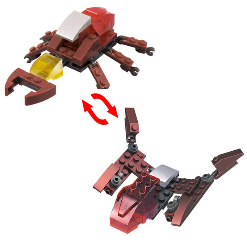 乐知堡 终极战兽 小颗粒益智变形积木 闪电甲虫/尖角甲虫/黄金甲虫