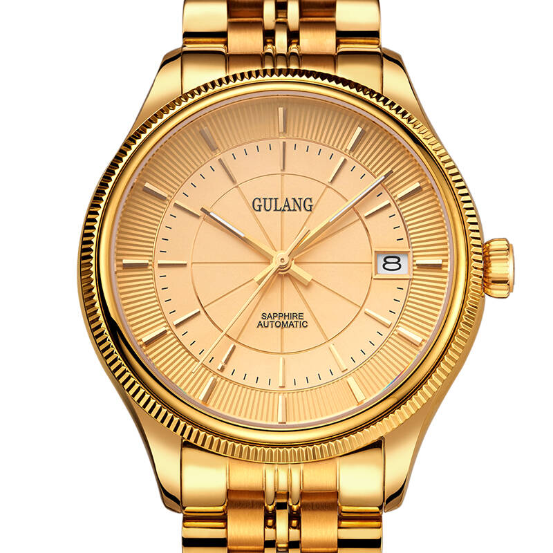 古浪gulang手表男士全自动机械表时尚潮流防水男表8943g 全金