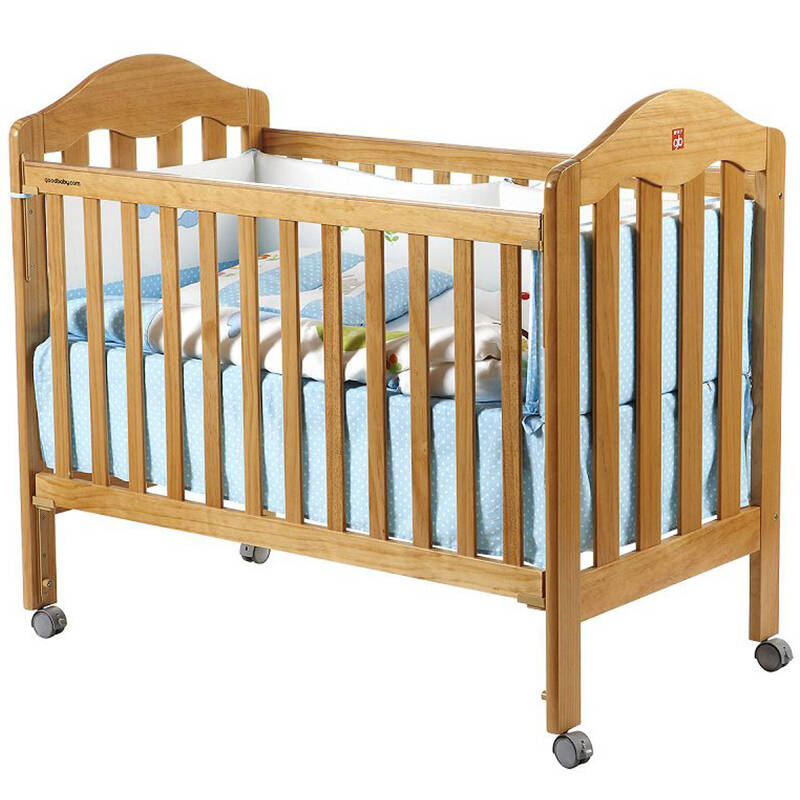 【京东超市】好孩子(goodbaby)多功能环保实木婴儿床 mc805-h 原木色