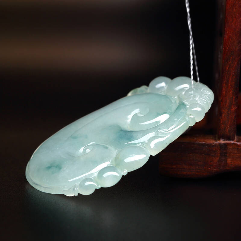 翡翠公主 玉石翡翠吊坠吉祥如意飘花玉坠 玉佩玉器男女