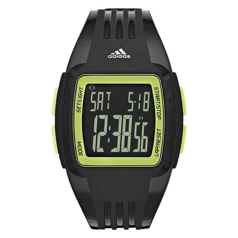 阿迪达斯(adidas)中性表 时尚胶带方表盘数字计时防水男士运动电子表