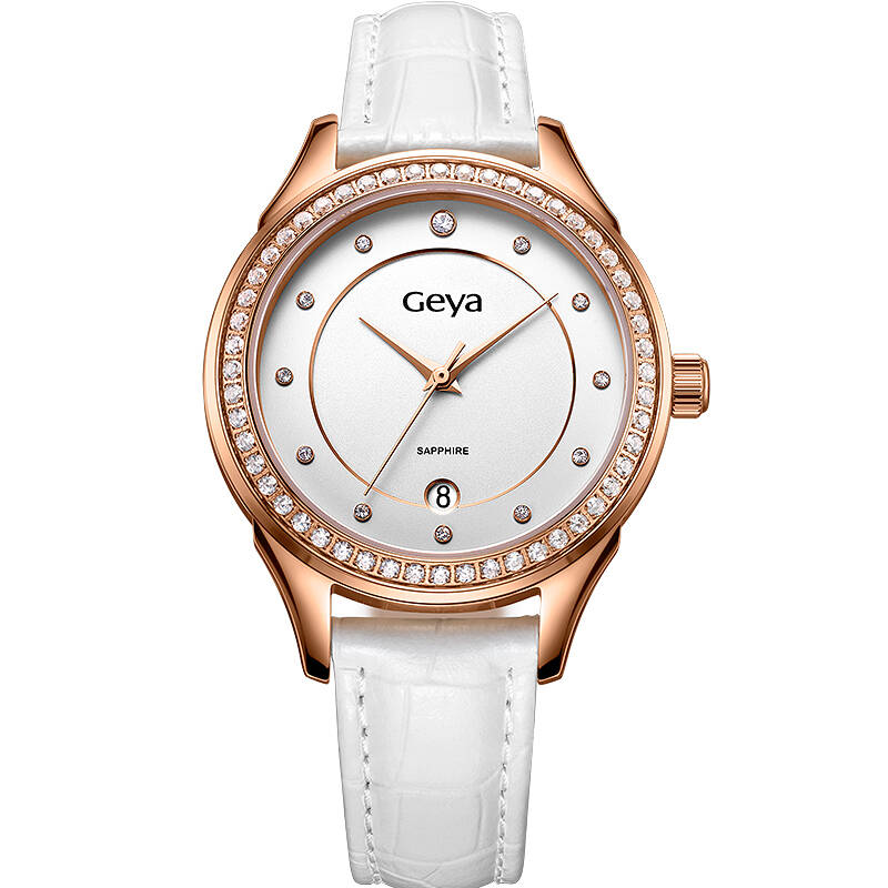 格雅(geya)手表 时尚系列石英女表皮带白色g07009lhw