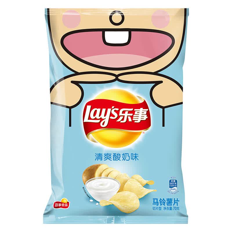 【京东超市】乐事(lays)薯片 清爽酸奶味 70g(新老包装随机发货)