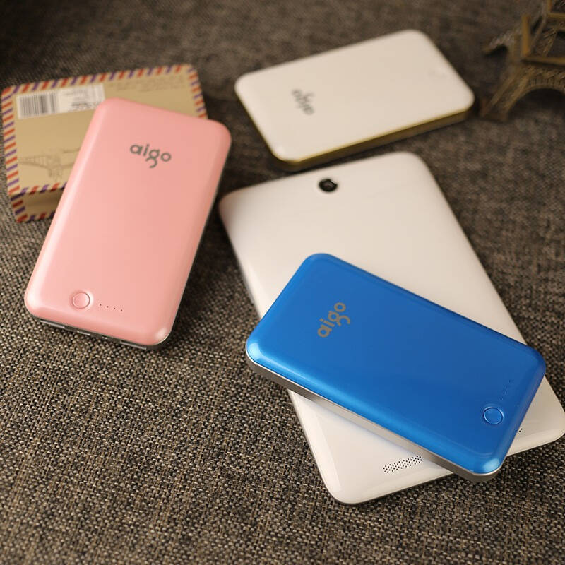 爱国者(aigo)10000毫安聚合物移动电源e100充电宝 白色金边