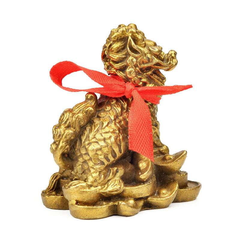 宏图好运 铜麒麟摆件一对小号 头部朝右编号2087n1